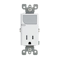 Leviton Decora 15 amps 125 V White Outlet/Guide Light 5-15R 1 pk