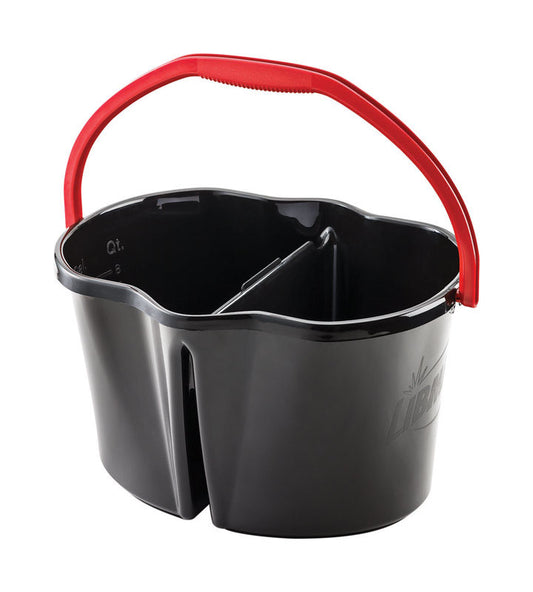 Libman Dual Compartment 4 gal Bucket Black/Red (Pack of 3).