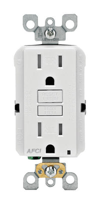 Leviton SmartlockPro 15 amps 125 V Duplex White AFCI Outlet 5-15R 1 pk - Deal of The Week