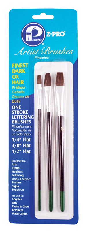 Premier Z-Pro Flat Artist Paint Brush Set