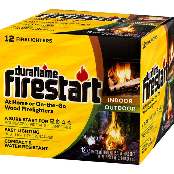 Duraflame Firestart Indoor/Outdoor Firelighters 4.5 oz 12 Pack | Easy Fast-Start Fire Starters with 30-Min Burn Time