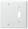 Leviton White 2 gang Thermoset Plastic Blank/Toggle Wall Plate 1 pk