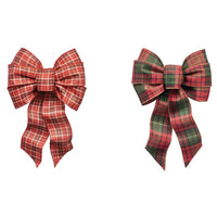 Holiday Trims Wire Bow Assorted Fabric 8.5 inch 1 each (Pack of 12)