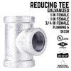 Bk Products 1 In. Fpt  X 1 In. Dia. Fpt Galvanized Malleable Iron Reducing Tee