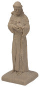 Estatua de San Francisco – Aspecto de piedra arenisca natural – 29" de altura