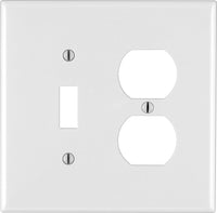 Leviton White 2 gang Thermoplastic Nylon Duplex/Toggle Wall Plate 1 pk