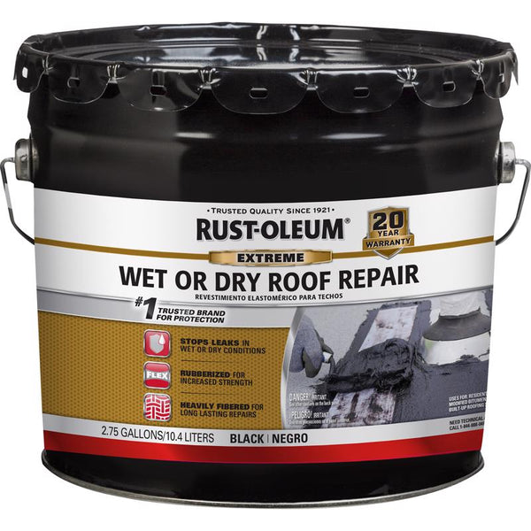 Cemento asfáltico para techos Rust-Oleum Extreme negro, para superficies húmedas/secas, de 2.75 gal