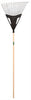 UnionTools 64.63 in. 22 Tine Steel Leaf Rake Wood Handle