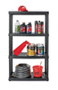 Maxit Resin Black Adjustable Shelving Unit 400 lbs. Capacity 54-1/2 H x 32 W x 14 D in.