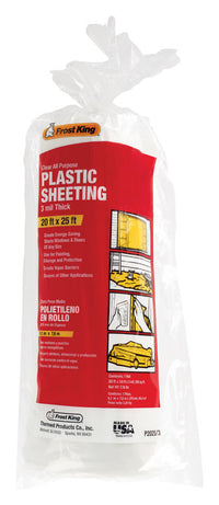 Frost King Plastic Sheeting 3 mil X 20 ft. W X 25 ft. L Plastic Clear - Open Box
