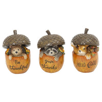 Gerson 5 in. Harvest Forest Critters in Acorns Fall Decor (Pack of 12)