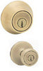 Kwikset Tylo Antique Brass Entry Lock and Single Cylinder Deadbolt 1-3/4 in.