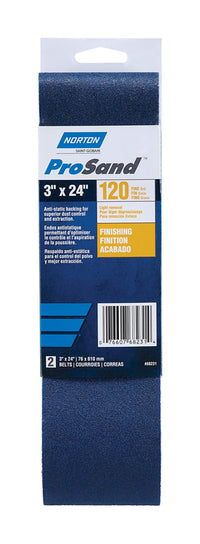 Norton ProSand 24 in. L X 3 in. W Zirconia Alumina Cloth Protable Sanding Belt 120 Grit Medium 2 pk - Deal of The Week