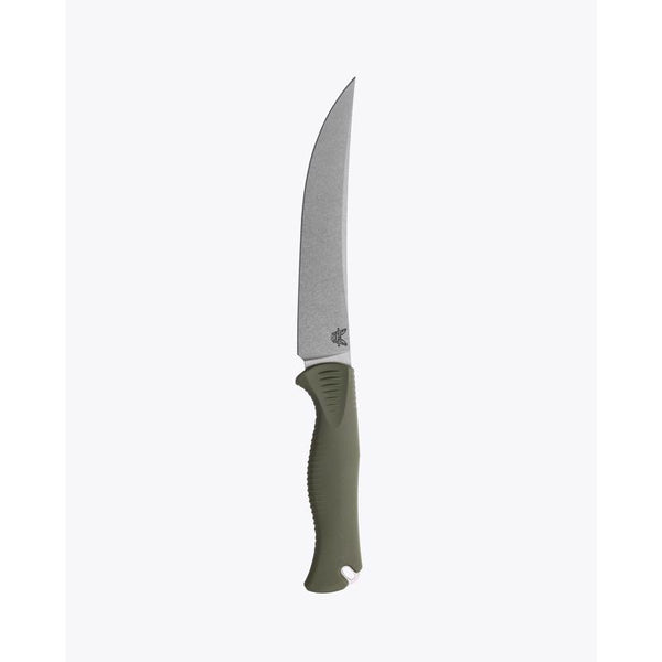 Cuchillo de caza de hoja fija Benchmade Dark Olive de acero inoxidable 154CM y Santoprene > 6 in.