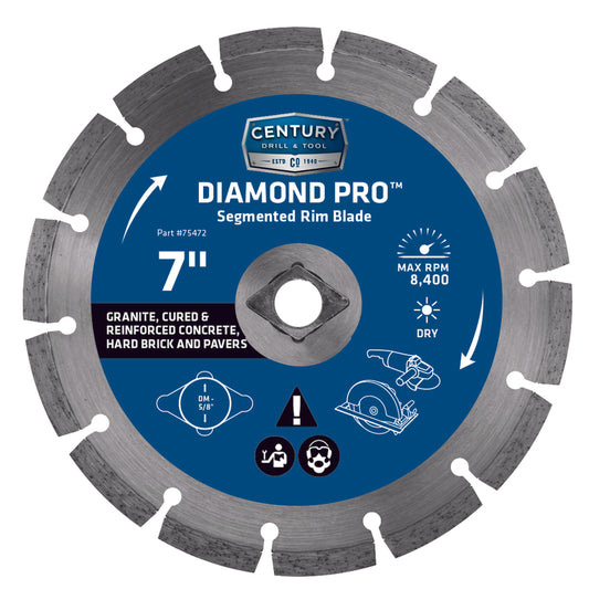 Century Drill & Tool Diamond Pro 7 in. D X 5/8 in. Diamond Segmented Rim Diamond Saw Blade 1 pc