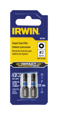Irwin Impact Performance Series Square #2 X 1 in. L Impact Insert Bit S2 Tool Steel 1 pk