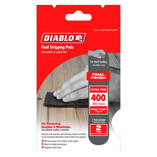 Diablo 6 in. L X 4 in. W 400 Grit Silicone Carbide Final Stripping Pads 2 pk