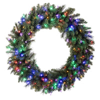 Celebrations Platinum 48 in. D LED Prelit Multicolored Mixed Pine Wreath (Pack of 2)