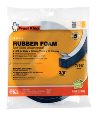 Frost King Black Rubber Foam Weather Seal For Doors and Windows 10 ft. L X 0.44 in. - Deal of The Week