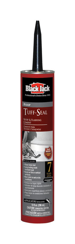 Black Jack Tuff-Seal Gloss Black Asphalt Roof & Flashing Cement 10 oz. (Pack of 12)