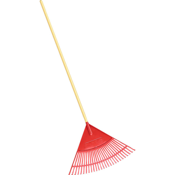 Corona Poly Leaf Rake 26 Tine Wood Handle Red 24 in