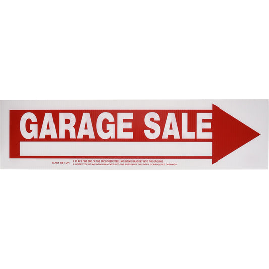 Hillman English White Garage Sale Sign 6 in. H X 24 in. W (Pack of 6)