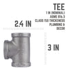 BK Products 1 in. FPT  x 1 in. Dia. FPT Black Malleable Iron Tee
