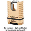 Master Lock ProSeries 6.56 in. H X 2-1/4 in. W Brass 4-Digit Combination Shrouded Padlock - Deal of The Week