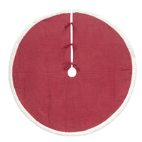Dyno Red/White Dot Sherpa Edge Tree Skirt 48 in. (Pack of 4)
