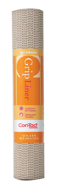 Con-Tact Brand Grip 5 ft. L x 12 in. W Taupe Non-Adhesive Shelf Liner (Pack of 6)