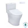 TOTO® WASHLET®+ Aquia® IV One-Piece Elongated Dual Flush 1.28 and 0.9 GPF Toilet with Auto Flush S7 Contemporary Bidet Seat, Cotton White - MW6464726CEMFGNA#01