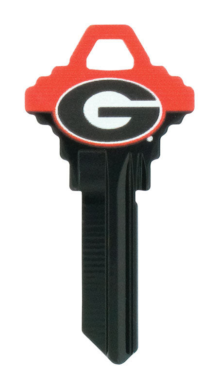 Hillman NCAA University of Georgia House/Office Key Blank 68 SC1 Single  For Schlage Locks (Pack of 6).