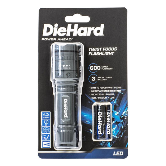 Dorcy DieHard 600 lm Gray LED Flashlight AAA Battery