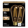 Feit ST19 E26 (Medium) Filament LED Bulb Warm Amber 60 Watt Equivalence 2 pk - Deal of The Week