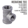 Bk Products 3/4 In. Fpt  X 3/4 In. Dia. Fpt Black Malleable Iron Reducing Tee