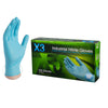 X3 Nitrile Disposable Gloves XX-Large Blue Powder Free 100 pk