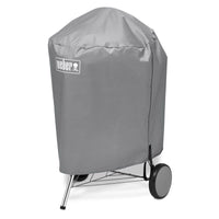 Weber Grill Cover for 22 Inch Original Kettle Charcoal Grill Gray Weather Resistant Vinyl