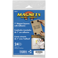 Magnet Source 1 in. L X 1 in. W Black Magnetic Square w/Adhesive 24 pc