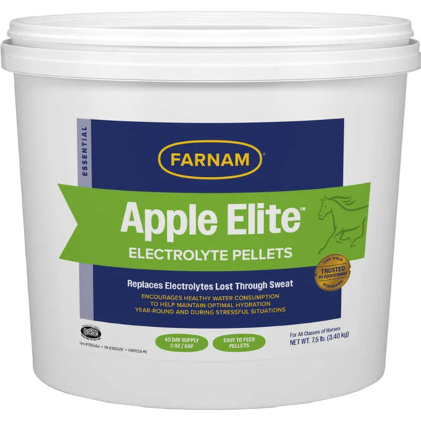 Farnam Apple Elite Electrolyte Pellets 7.5 lb Apple Flavored Daily Electrolyte Support for Horses