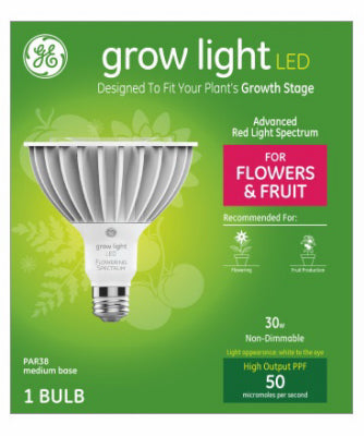 GE Lighting Advanced Red Spectrum PAR 38 E26 (Medium) LED Grow Light 18 Watt Equivalence 1 pk