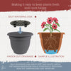 Bloem 10 in. Dia. Polyresin Ariana Planter Charcoal