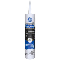 GE Supreme White Silicone Window and Door Sealant 10.1 oz (Pack of 12)
