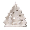 Creative Co-Op White Holy Family with Tree & Cut-Outs Table Decor 6 in. (Pack of 6)