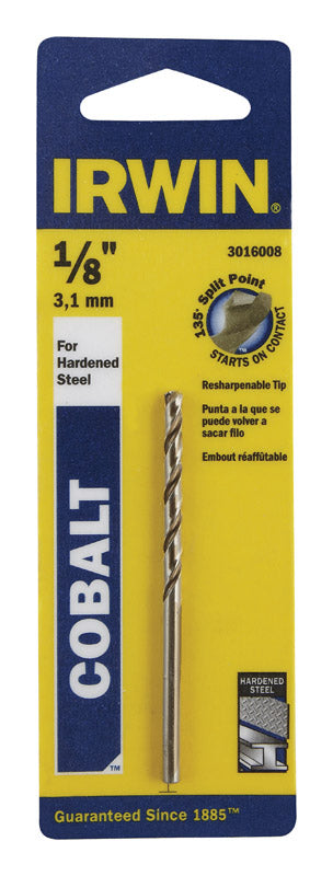 Irwin 1/8 in. x 2-3/4 in. L Cobalt Steel Drill Bit 1 pc. (Pack of 3)