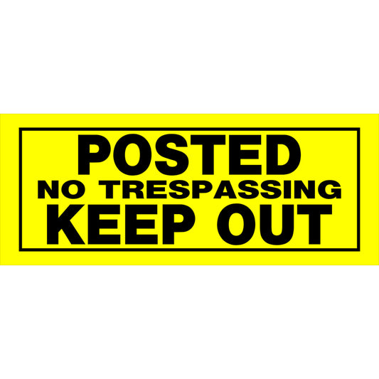 Hillman English Yellow No Trespassing Sign 6 in. H X 15 in. W (Pack of 6)