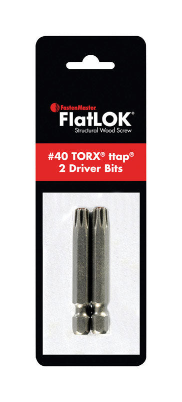 FastenMaster FlatLOK Steel Torx Ttap 1/4 Dia. in. Shank Driver Bit #40 x 2 L in.