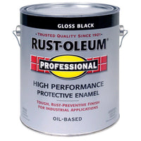 Rust-Oleum Professional High Performance Gloss Black Protective Enamel Indoor and Outdoor 100 g/L (Pack of 2)