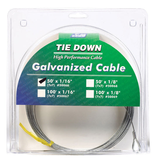 Tie Down Engineering Galvanized Galvanized Steel 1/16 in. D X 50 ft. L Aircraft Cable
