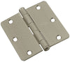 Door Hinge, Interior, Satin Nickel, 3.5-In. (Pack of 5)