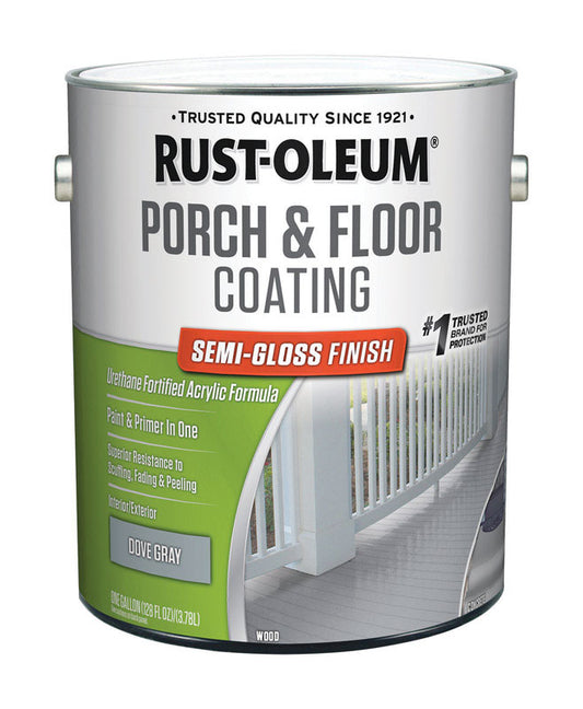 Rust-Oleum Porch & Floor Semi-Gloss Dove Gray Porch and Floor Paint+Primer 1 gal (Pack of 2).